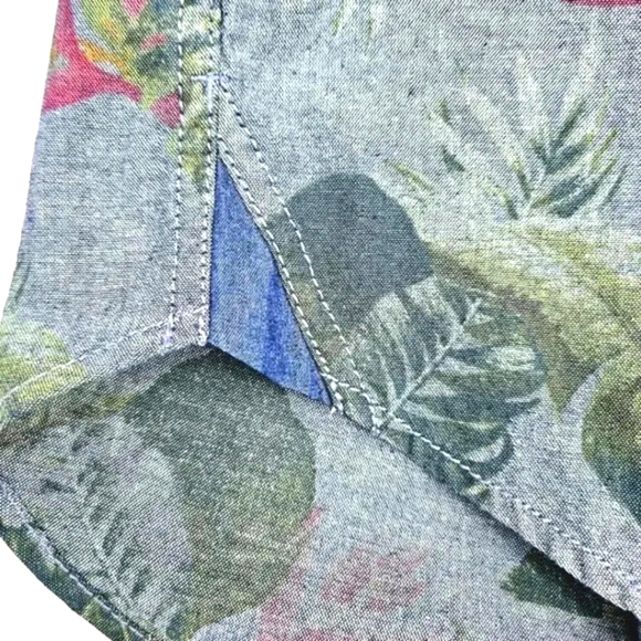 Tommy Bahama Men's Large Chambray Floral Button-down Long-sleeved Shirt - Picture 4 of 10